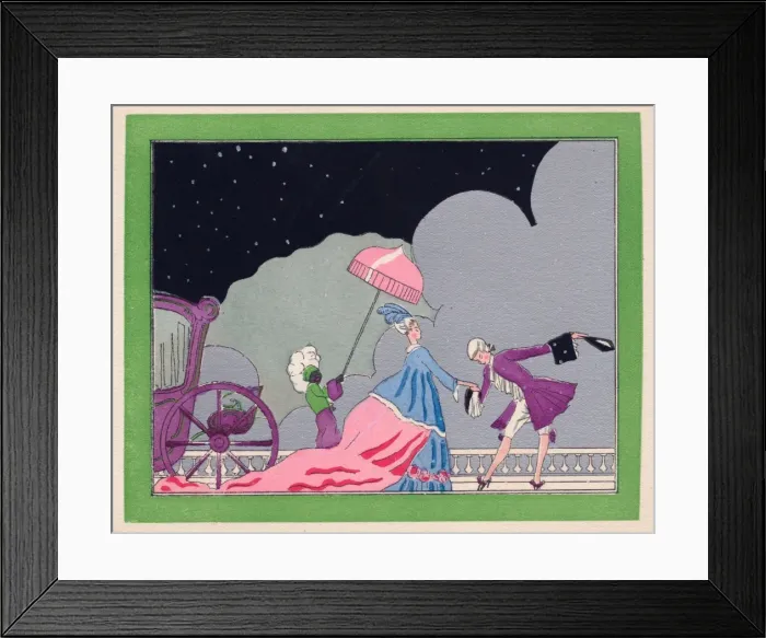 Framed Print : Pochoir technique - Stylish Art Deco Greetings Card Framed Print : Pochoir technique - Stylish Art Deco Greetings Card