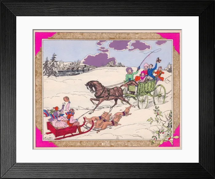 Framed Print : Pochoir technique - Stylish Art Deco Greetings Card Framed Print : Pochoir technique - Stylish Art Deco Greetings Card