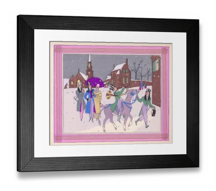 Framed Print : Pochoir technique - Stylish Art Deco Greetings Card Framed Print : Pochoir technique - Stylish Art Deco Greetings Card