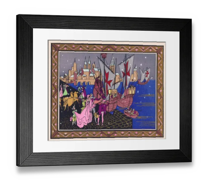Framed Print : Pochoir technique - Stylish Art Deco Greetings Card Framed Print : Pochoir technique - Stylish Art Deco Greetings Card