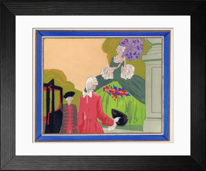 Framed Print : Pochoir technique - Stylish Art Deco Greetings Card Framed Print : Pochoir technique - Stylish Art Deco Greetings Card