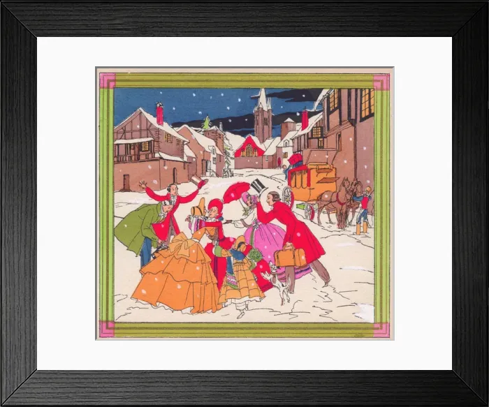 Framed Print : Pochoir technique - Stylish Art Deco Greetings Card Framed Print : Pochoir technique - Stylish Art Deco Greetings Card