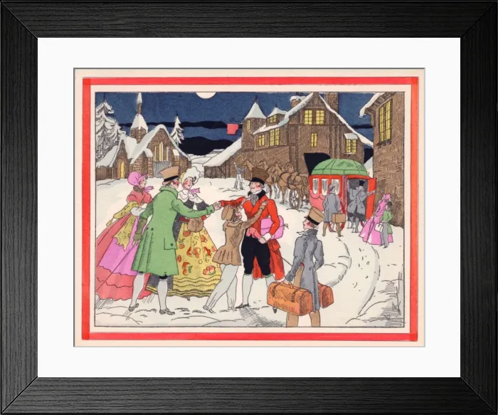 Framed Print : Pochoir technique - Stylish Art Deco Greetings Card Framed Print : Pochoir technique - Stylish Art Deco Greetings Card