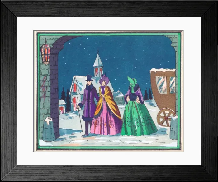 Framed Print : Pochoir technique - Stylish Art Deco Greetings Card Framed Print : Pochoir technique - Stylish Art Deco Greetings Card