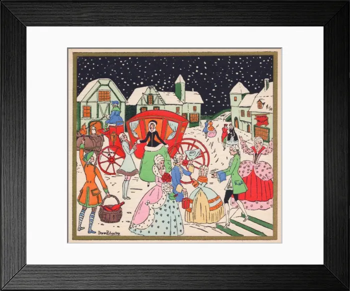 Framed Print : Pochoir technique - Stylish Art Deco Greetings Card Framed Print : Pochoir technique - Stylish Art Deco Greetings Card