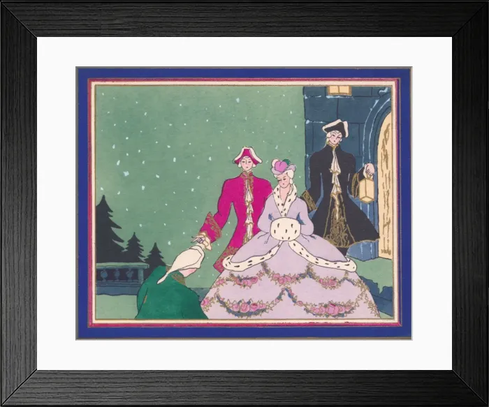 Framed Print : Pochoir technique - Stylish Art Deco Greetings Card Framed Print : Pochoir technique - Stylish Art Deco Greetings Card