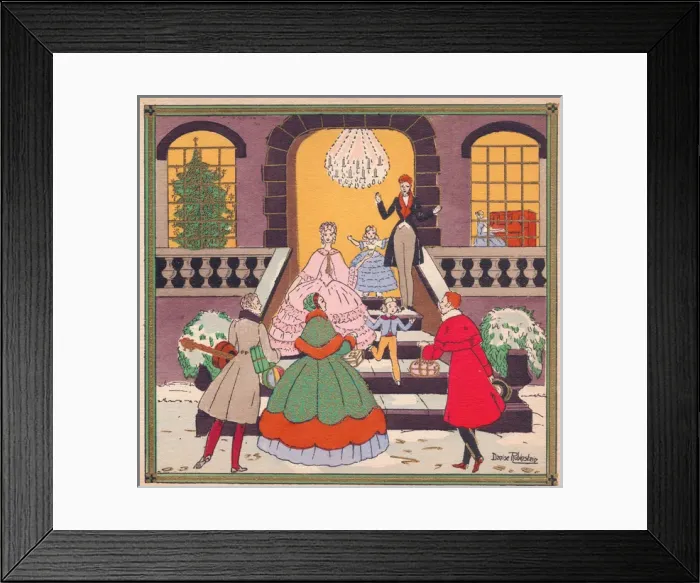 Framed Print : Pochoir technique - Stylish Art Deco Greetings Card Framed Print : Pochoir technique - Stylish Art Deco Greetings Card