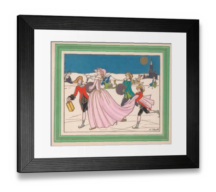 Framed Print : Pochoir technique - Stylish Art Deco Greetings Card Framed Print : Pochoir technique - Stylish Art Deco Greetings Card