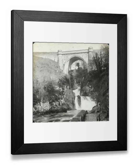 Framed Print : Gothic arch over a picturesque waterfall in Wales Framed Print : Gothic arch over a picturesque waterfall in Wales