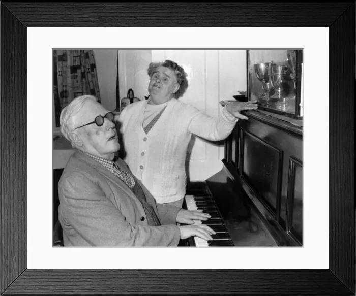 Framed Print : Elderly blind couple having a sing-song at the piano Framed Print : Elderly blind couple having a sing-song at the piano