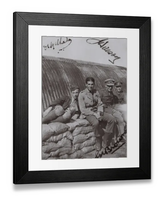 Framed Print : RFC crewmen relaxing, Northern France, WW1 Framed Print : RFC crewmen relaxing, Northern France, WW1