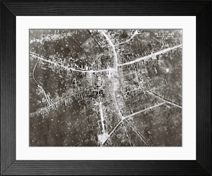 Framed Print : Aerial view, Bailleul, Nord, Northern France, WW1 Framed Print : Aerial view, Bailleul, Nord, Northern France, WW1