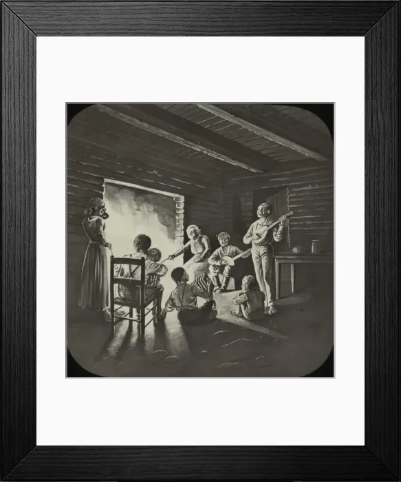 Framed Print : An extended African-American family round the fire Framed Print : An extended African-American family round the fire