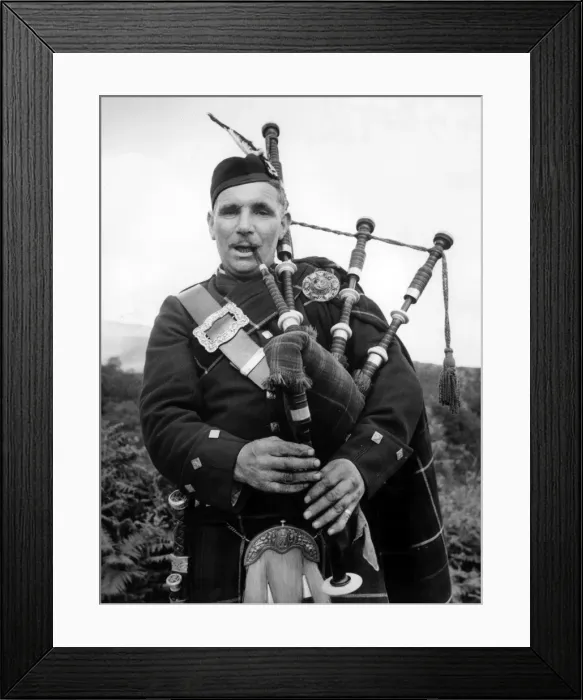 Framed Print : Bagpiper in the Trossachs, Scotland Framed Print : Bagpiper in the Trossachs, Scotland
