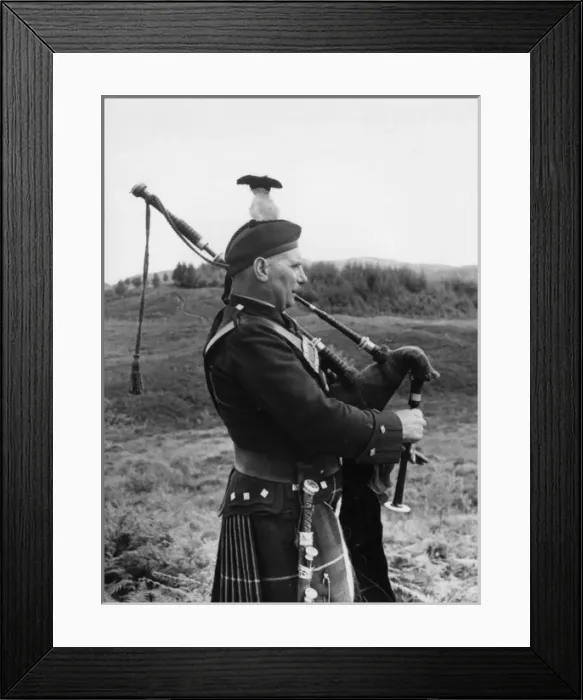 Framed Print : Bagpiper in the Trossachs, Scotland Framed Print : Bagpiper in the Trossachs, Scotland