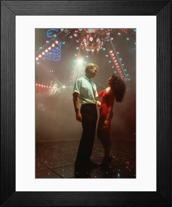 Framed Print : Young couple at a disco, Cornwall Framed Print : Young couple at a disco, Cornwall