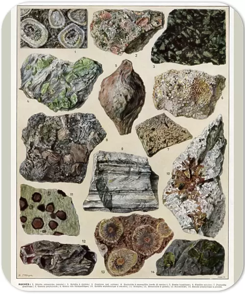 Roche - rocks. Variety of rocks including graphite and basalt. Date: 1930