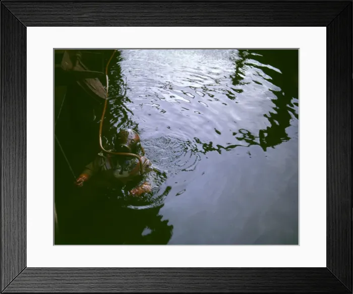 Framed Print : Deep sea diver at work Framed Print : Deep sea diver at work