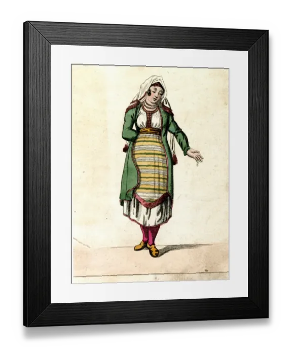 Framed Print : Costumes of the World - Woman of Croatia Framed Print : Costumes of the World - Woman of Croatia