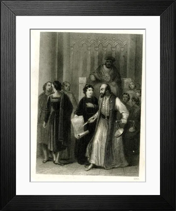 Framed Print : Scene from Shakespeares The Merchant of Venice Framed Print : Scene from Shakespeares The Merchant of Venice