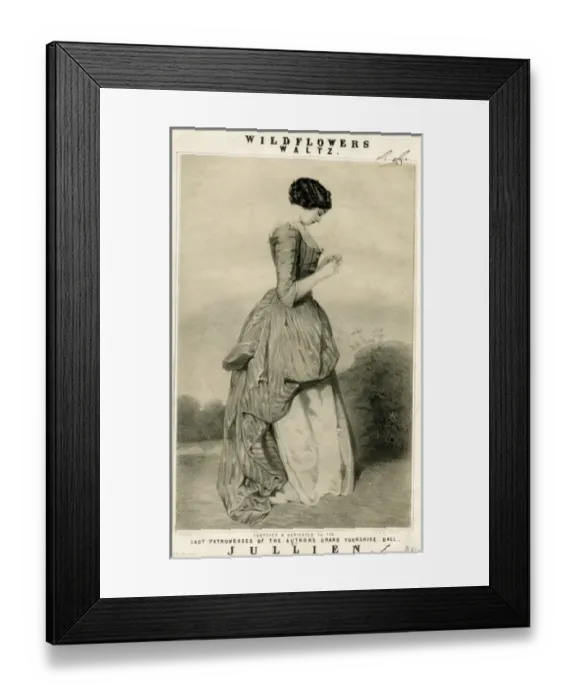 Framed Print : (insert). Music cover, Wildflowers Waltz by Jullien, composed Framed Print : (insert). Music cover, Wildflowers Waltz by Jullien, composed