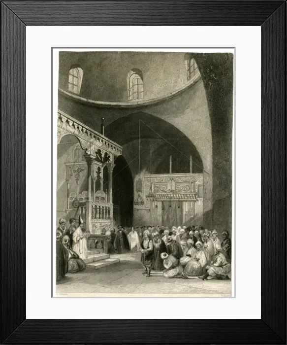 Framed Print : Scene in a synagogue, Jerusalem Framed Print : Scene in a synagogue, Jerusalem