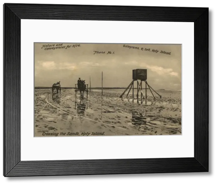 Framed Print : Crossing the sands at Lindisfarne Framed Print : Crossing the sands at Lindisfarne