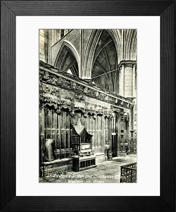 Framed Print : St Edwards Screen, Coronation Chair, Westminster Abbey Framed Print : St Edwards Screen, Coronation Chair, Westminster Abbey