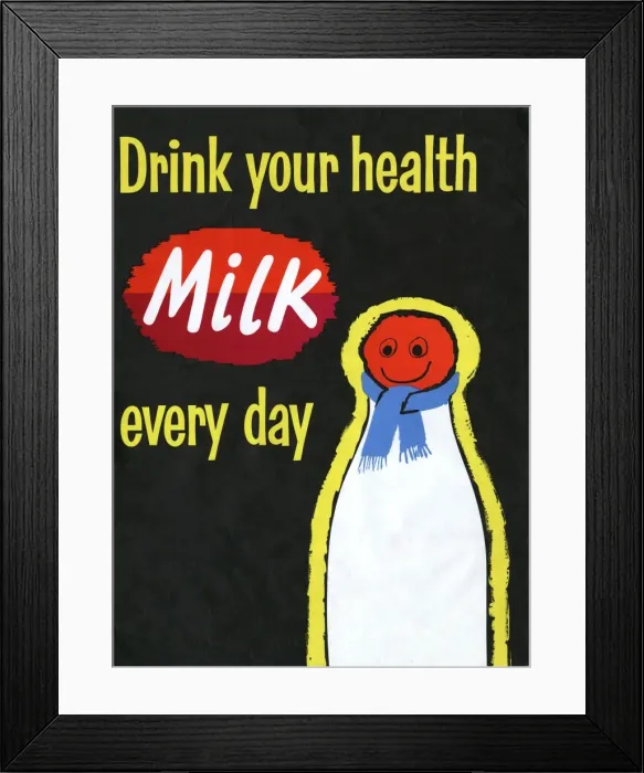 Framed Print : Drink Milk poster Framed Print : Drink Milk poster