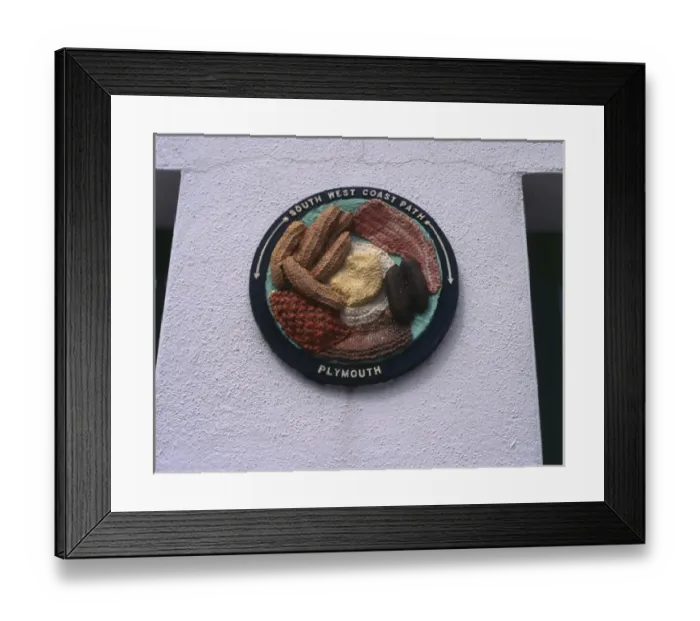 Framed Print : Coastal footpath plaque, Plymouth, Devon Framed Print : Coastal footpath plaque, Plymouth, Devon