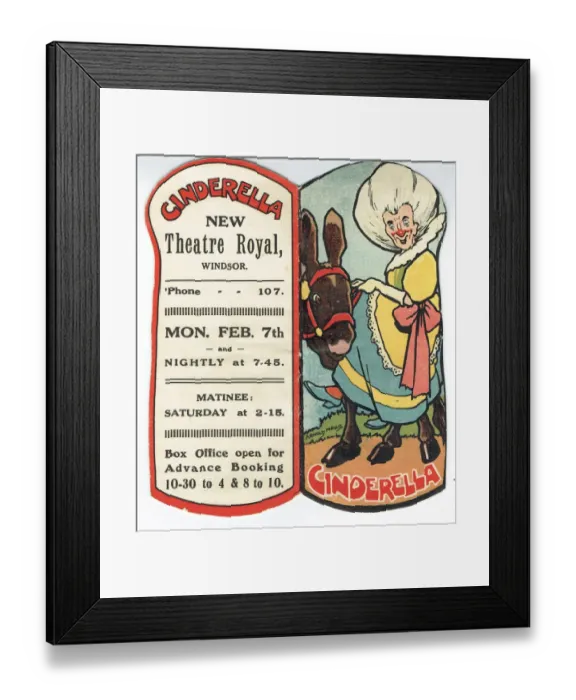 Framed Print : Cinderella Flyer for the New Theatre Royal, Windsor
