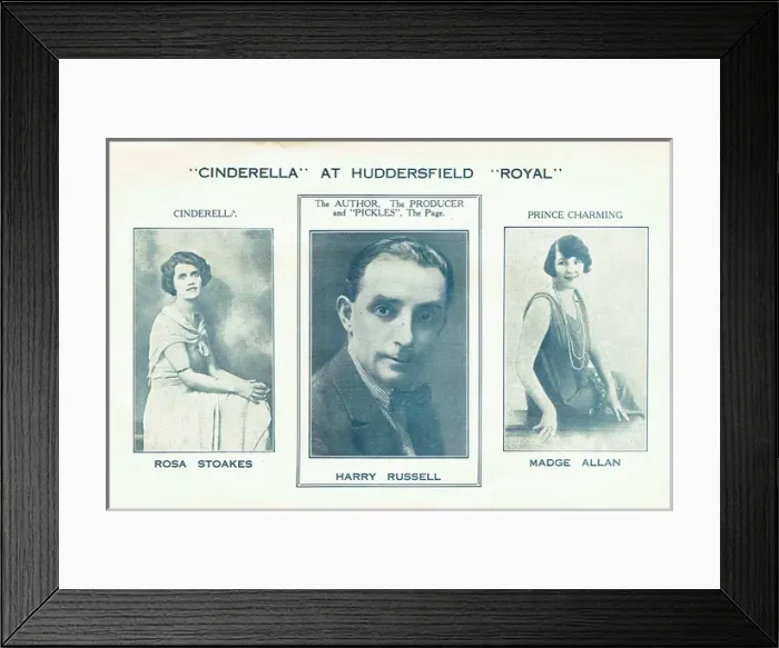 Framed Print : Cinderella Flyer for the Theatre Royal in Huddersfield Framed Print : Cinderella Flyer for the Theatre Royal in Huddersfield