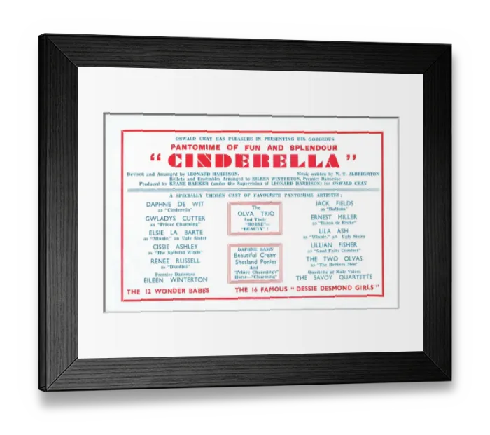 Framed Print : Cinderella Flyer for the Grand Theatre in Derby Framed Print : Cinderella Flyer for the Grand Theatre in Derby