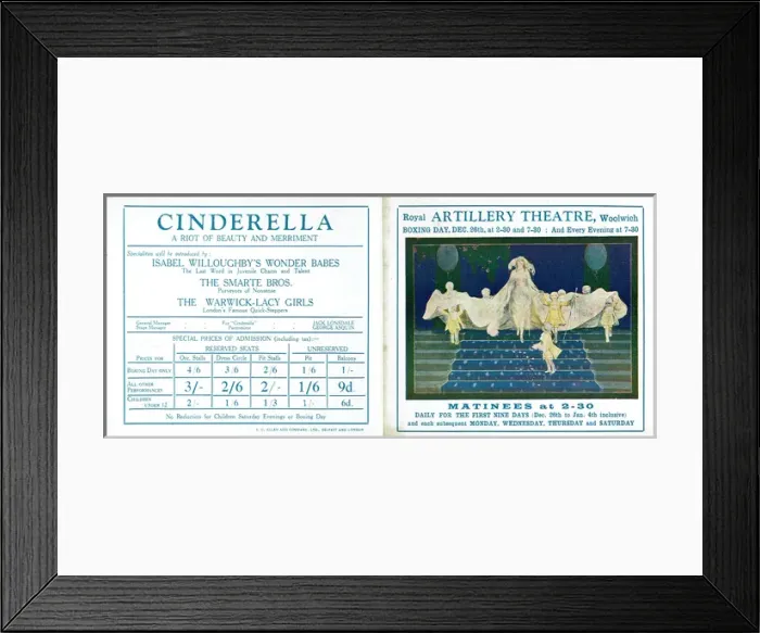 Framed Print : Cinderella Flyer for the Royal Artillery Theatre in Woolwich Framed Print : Cinderella Flyer for the Royal Artillery Theatre in Woolwich