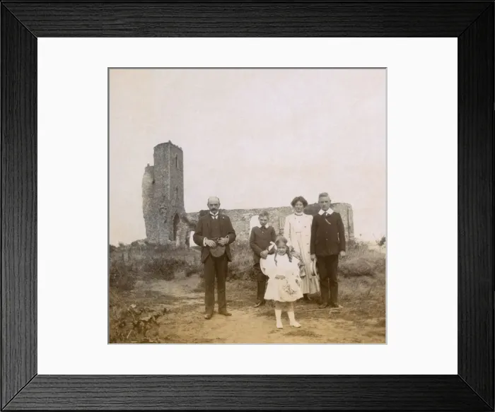 Framed Print : Family on a holiday outing, Dunwich, Suffolk Framed Print : Family on a holiday outing, Dunwich, Suffolk