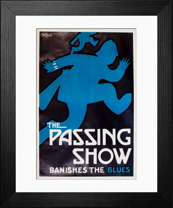 Framed Print : Poster, The Passing Show Banishes the Blues Framed Print : Poster, The Passing Show Banishes the Blues