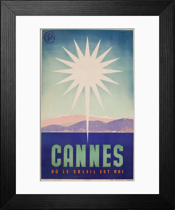 Framed Print : Advertisement for Cannes, South of France Framed Print : Advertisement for Cannes, South of France