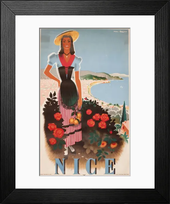 Framed Print : Advertisement for Nice, South of France Framed Print : Advertisement for Nice, South of France