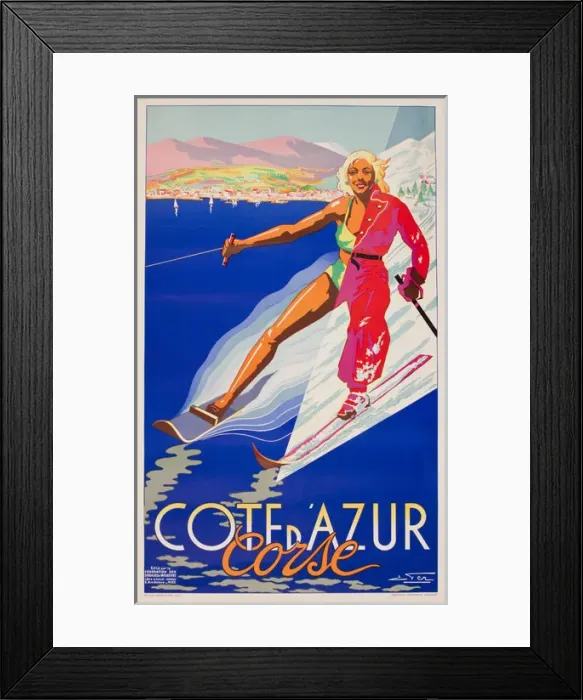 Framed Print : Advertisement for Cote d Azur and Corsica Framed Print : Advertisement for Cote d Azur and Corsica