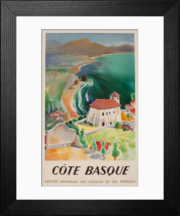 Framed Print : Advertisement for the Basque coast, France Framed Print : Advertisement for the Basque coast, France