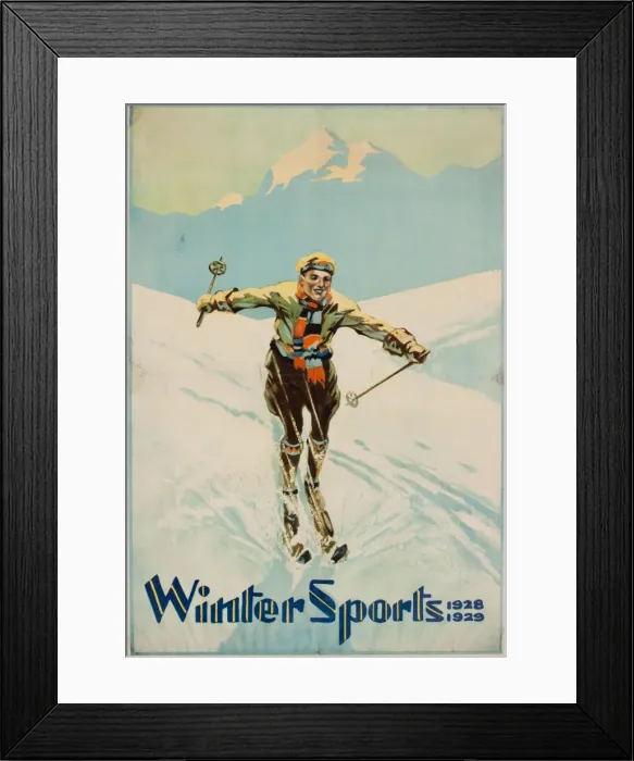 Framed Print : Advertisement for Winter Sports Framed Print : Advertisement for Winter Sports