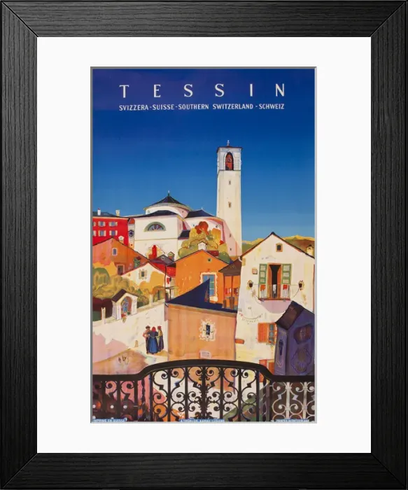 Framed Print : Advertisement for Tessin, southern Switzerland Framed Print : Advertisement for Tessin, southern Switzerland