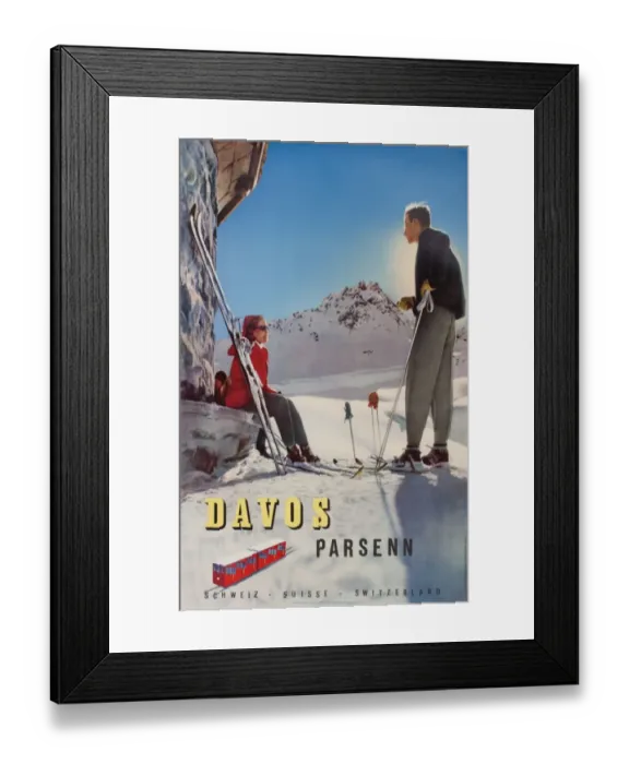 Framed Print : Advertisement for Davos, Switzerland Framed Print : Advertisement for Davos, Switzerland