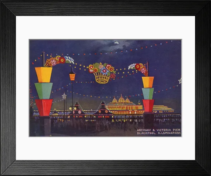Framed Print : Blackpool - Illuminations - Archway and Victoria Pier Framed Print : Blackpool - Illuminations - Archway and Victoria Pier