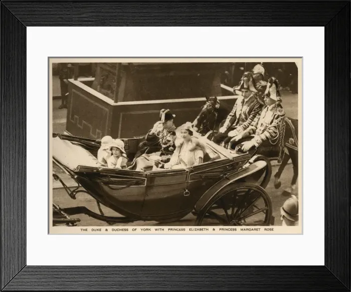 Framed Print : Duke and Duchess of York and daughters, Silver Jubilee Framed Print : Duke and Duchess of York and daughters, Silver Jubilee