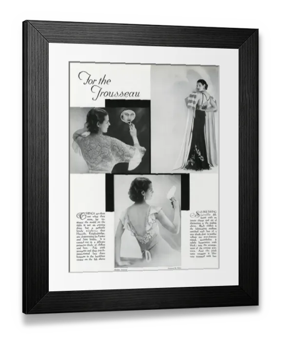 Framed Print : For the Tousseau 1933 Framed Print : For the Tousseau 1933