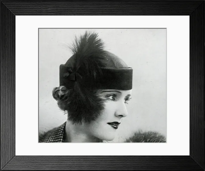 Framed Print : Model wearing a version of the fex 1933 Framed Print : Model wearing a version of the fex 1933
