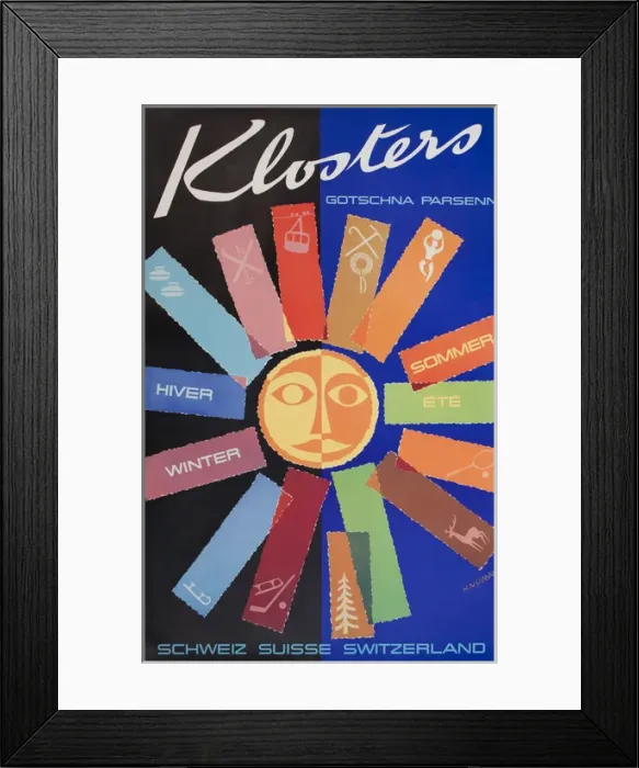 Framed Print : Advertisement for Klosters, Switzerland Framed Print : Advertisement for Klosters, Switzerland