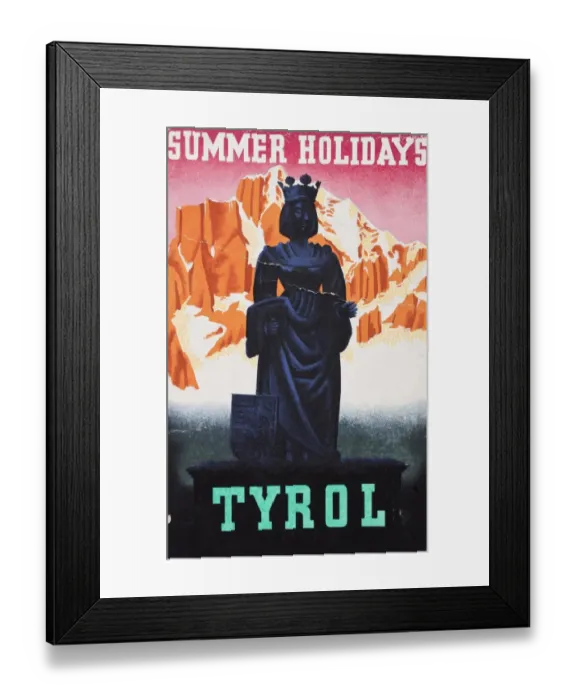 Framed Print : Advertisement for summer holidays in Tyrol, Austria Framed Print : Advertisement for summer holidays in Tyrol, Austria