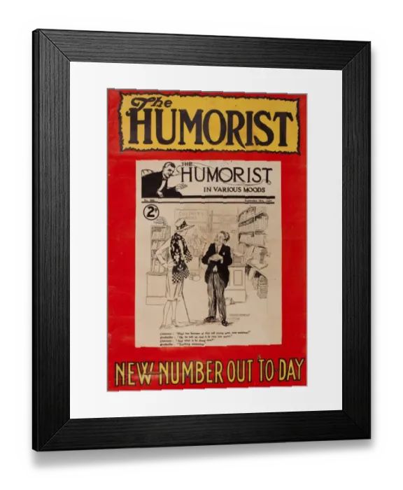 Framed Print : Cover design, The Humorist Framed Print : Cover design, The Humorist